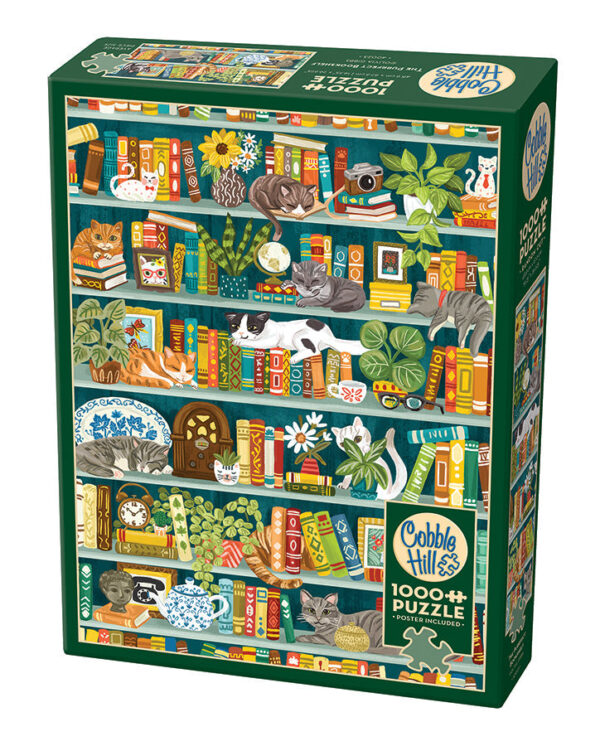 The Purrfect Bookshelf Puzzle 1000