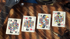 Beatles blue playing cards