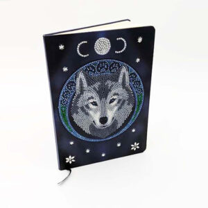 Crystal Art Notebook Kit: Lunar Wolf