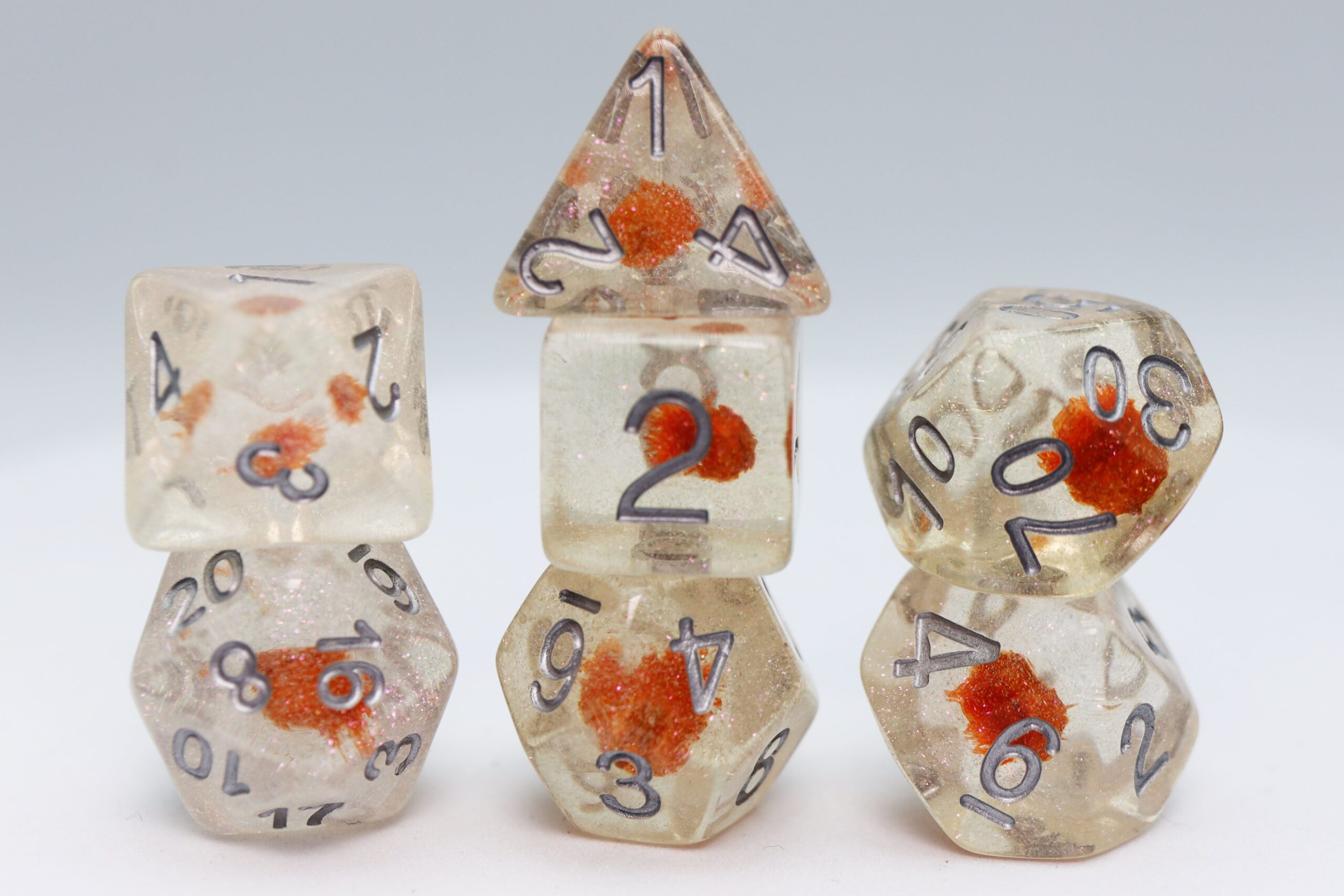 Frost-Covered Flowers RPG Dice Set