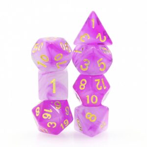 Purple Milky RPG Dice Set