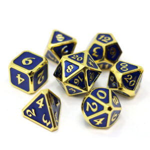 Mythica Gold Sapphire RPG metal dice