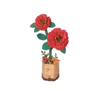 Wooden Bloom Craft – Red Camellia