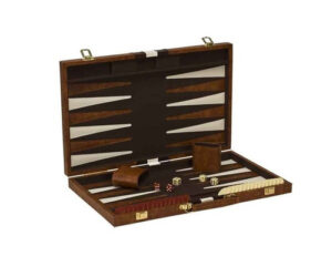 Backgammon 11″ Vinyl Case Brown/White Stripes