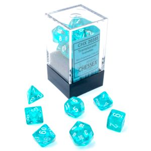 7-set Cube Mini Translucent Teal with White