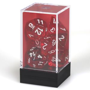 7-Set Cube Translucent Red with White