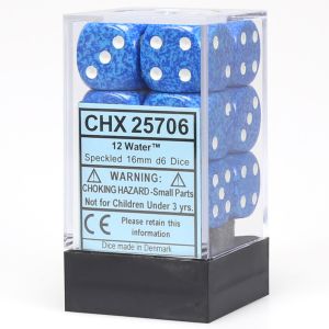 d6 Cube 16mm Speckled Water (12)