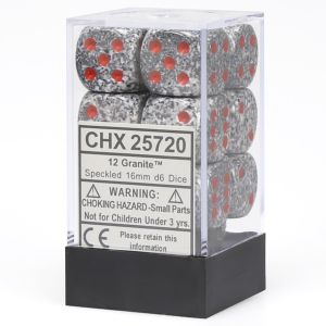 d6 Cube 16mm Speckled Granite (12)