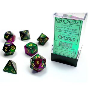 7-Set Cube Gemini Green and Purple with Gold