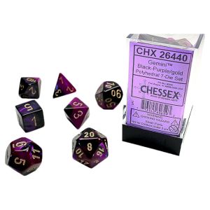 7-Set Cube Gemini Black and Purple with Gold