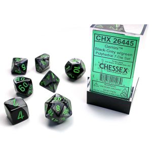 7-Set Cube Gemini Black and Grey with Green