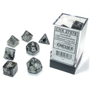 7-Set Cube Borealis Luminary Light Smoke with Silver