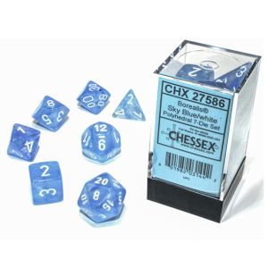 7-Set Cube Borealis Luminary Sky Blue with White