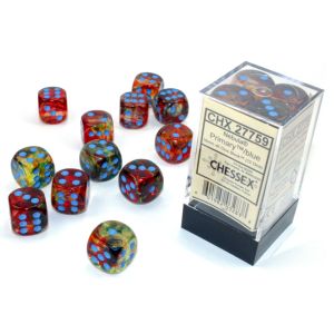 d6 Cube 16mm Luminary Nebula Primary with turquoise (12)