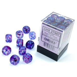 d6 Cube 12mm Luminary Nebula Nocturnal with Blue (36)