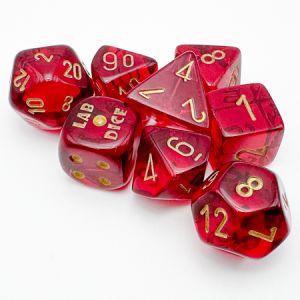 7-set Translucent Crimson with gold