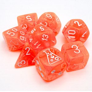 7-set Translucent Neon Orange with white