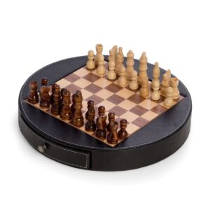 Leather Round Chess Set