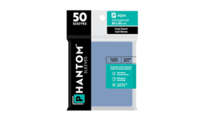 Phantom Card Sleeves: Aqua – 80 X 80 – Glossy/Glossy