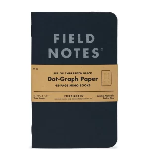 Pitch Black Notebook – Dot-Graph Paper 2-Pack