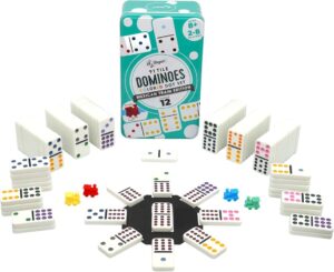 Dominoes – Double 12 – Colored Dots – Mexican Train