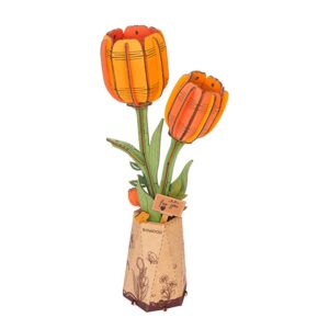 Wooden Bloom Craft – Orange Tulip