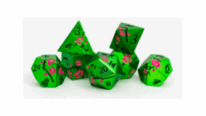 Curiosity of Mosscap Metal RPG Dice